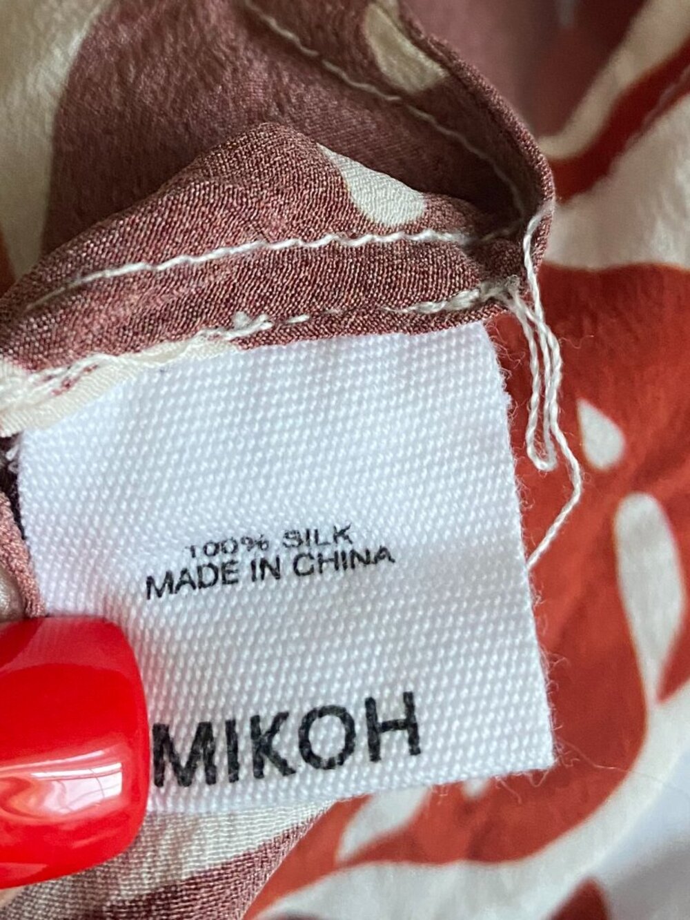 Mikoh | Kawela Bay 100% Silk Caftan in Vintage Tahiti Lehua - Picture 10 of 11